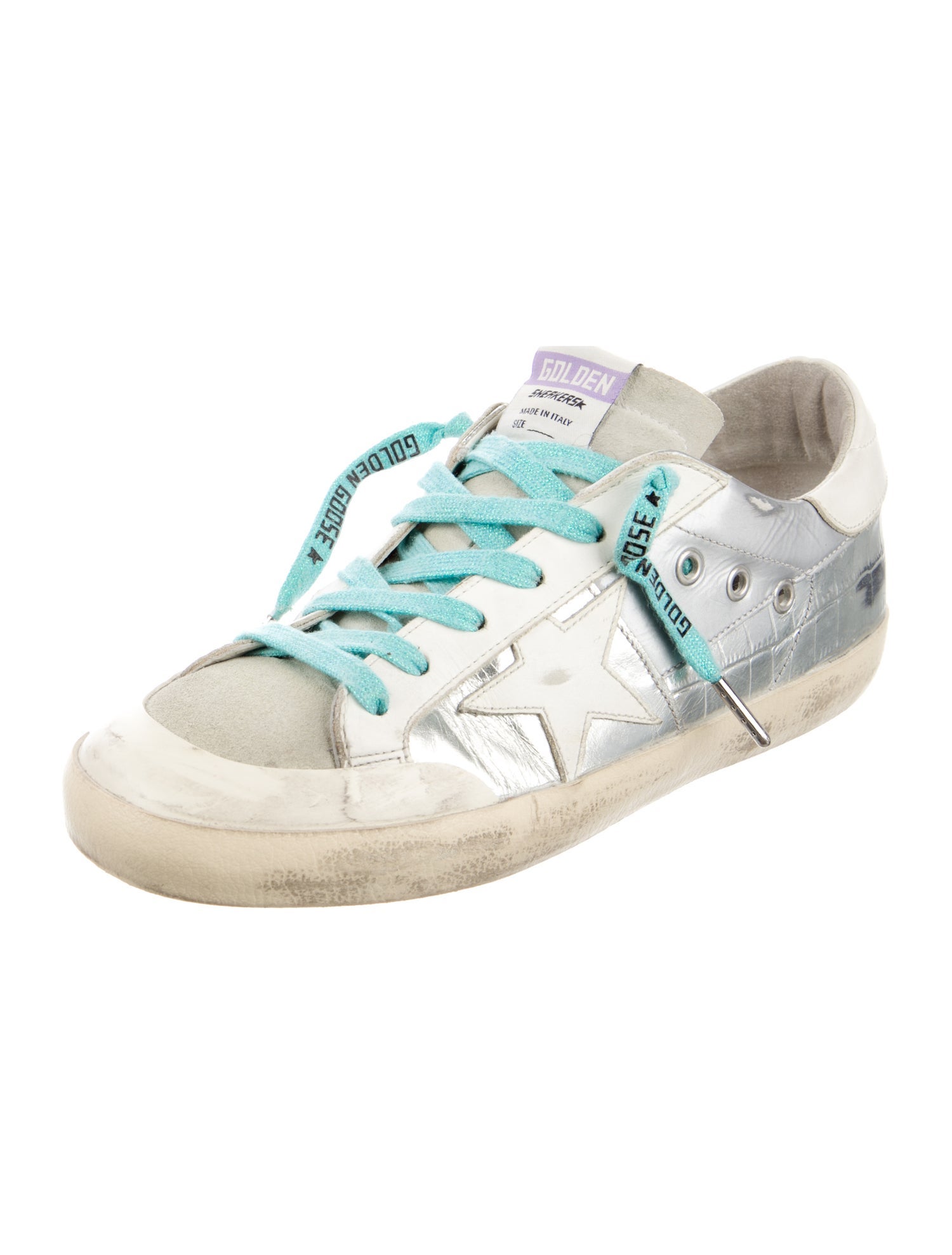 Golden Goose Faux Pearl Accents Leather Sneakers