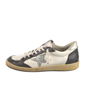 Golden Goose Leather Printed Sneakers