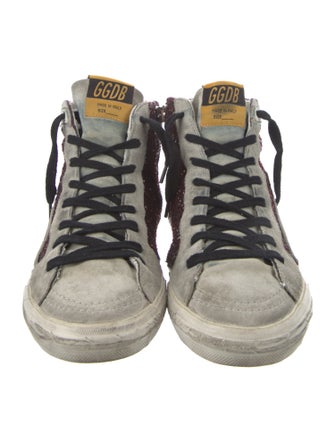 Golden Goose Leather Printed Sneakers