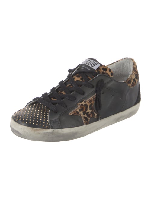 Golden Goose Leather Animal Print Sneakers