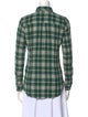 Golden Goose Plaid Print Long Sleeve Button-Up Top