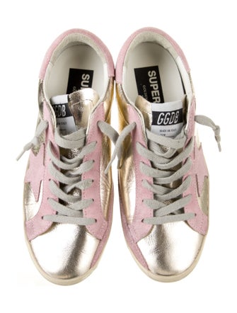 Golden Goose Leather Printed Sneakers
