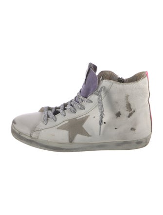 Golden Goose Leather Printed Sneakers