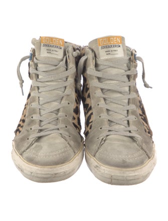 Golden Goose Ponyhair Animal Print Sneakers