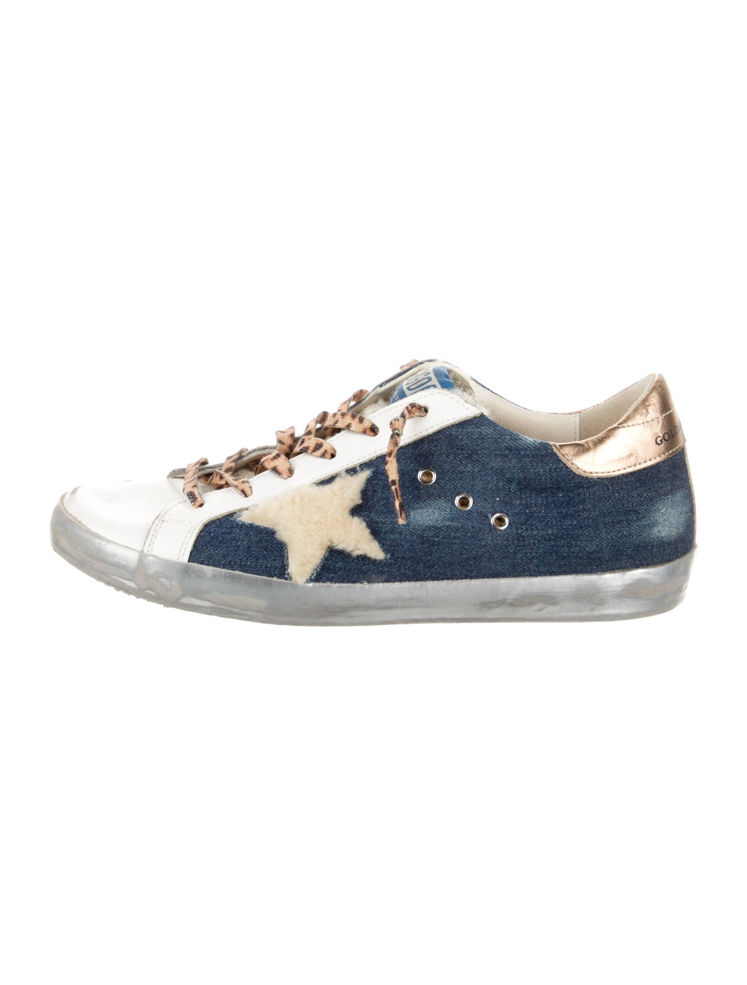 Golden Goose Denim Printed Sneakers