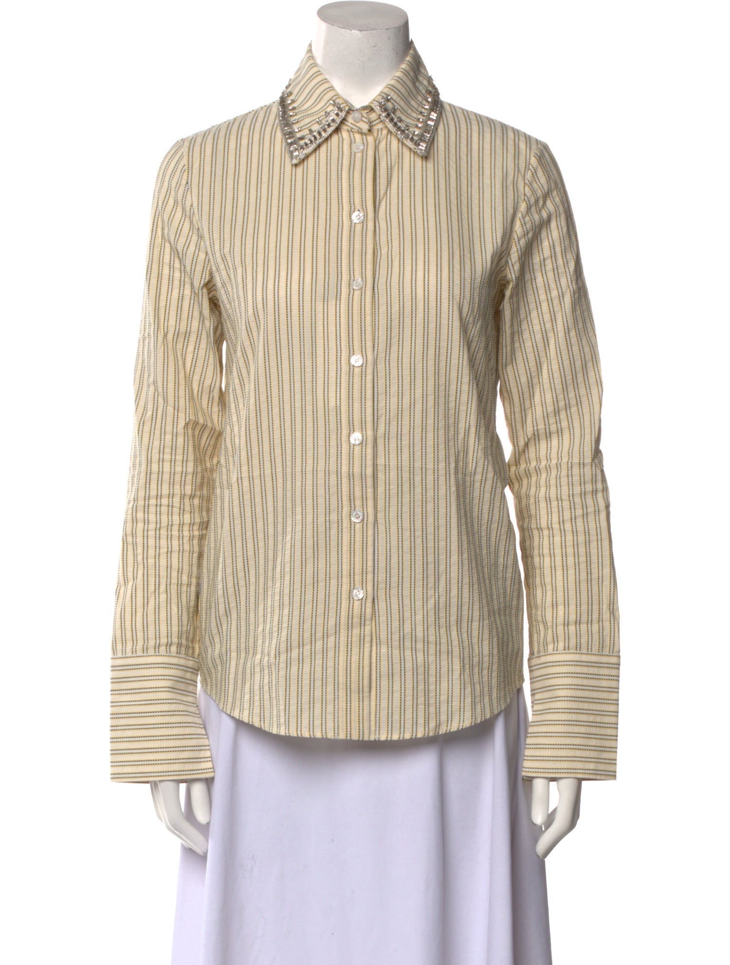 Golden Goose Striped Long Sleeve Button-Up Top w/ Tags