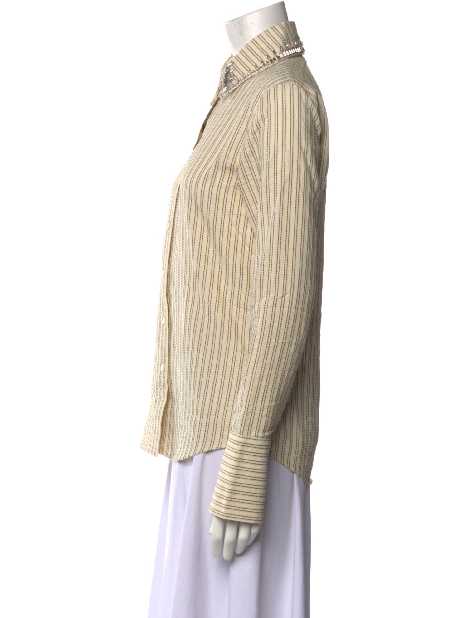 Golden Goose Striped Long Sleeve Button-Up Top w/ Tags