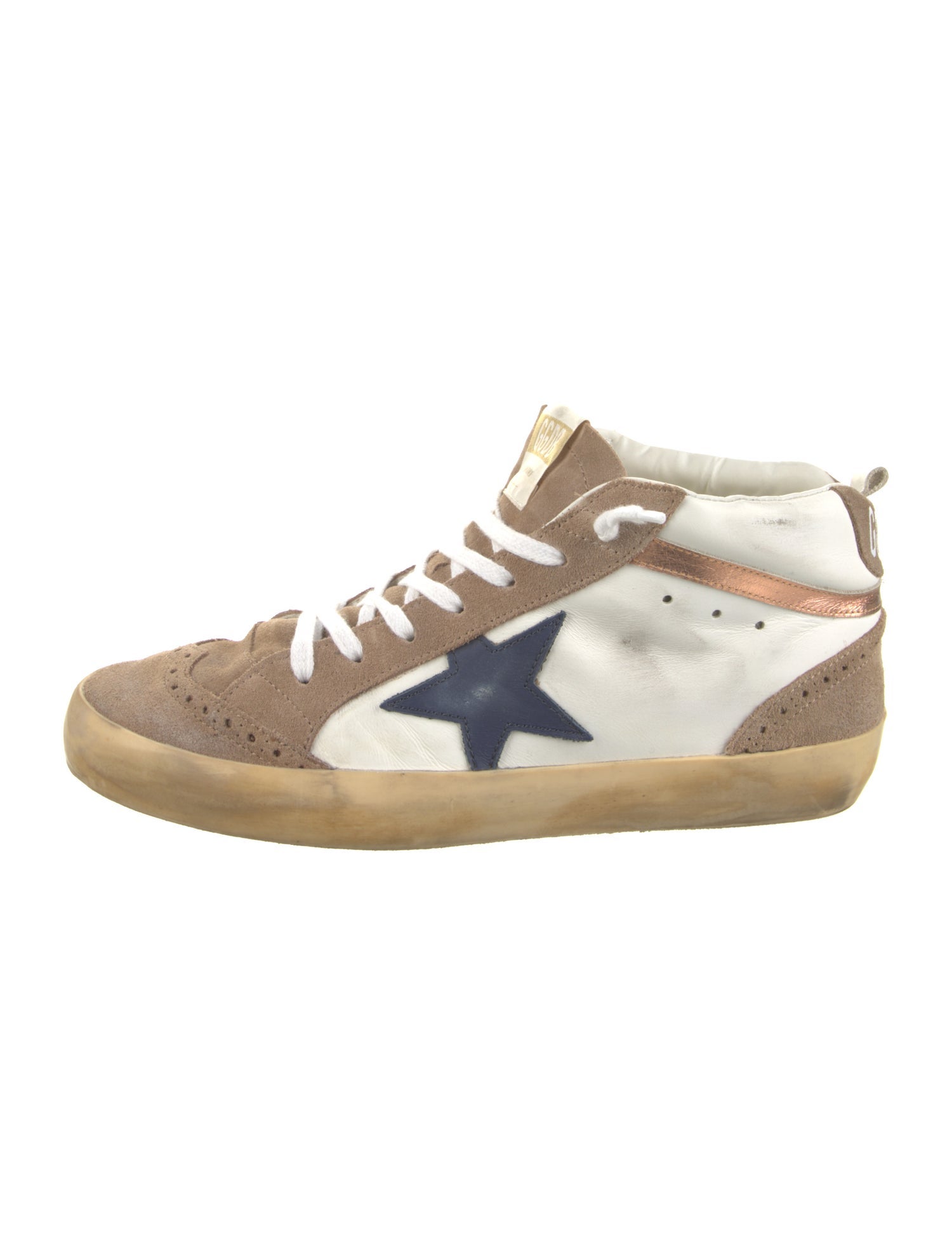 Golden Goose Leather Colorblock Pattern Sneakers