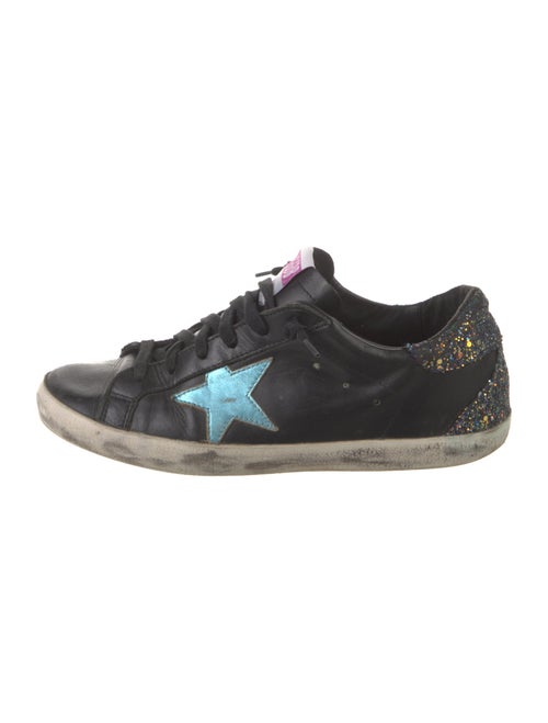 Golden Goose Leather Printed Sneakers