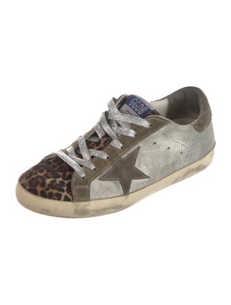 Golden Goose Leather Printed Sneakers