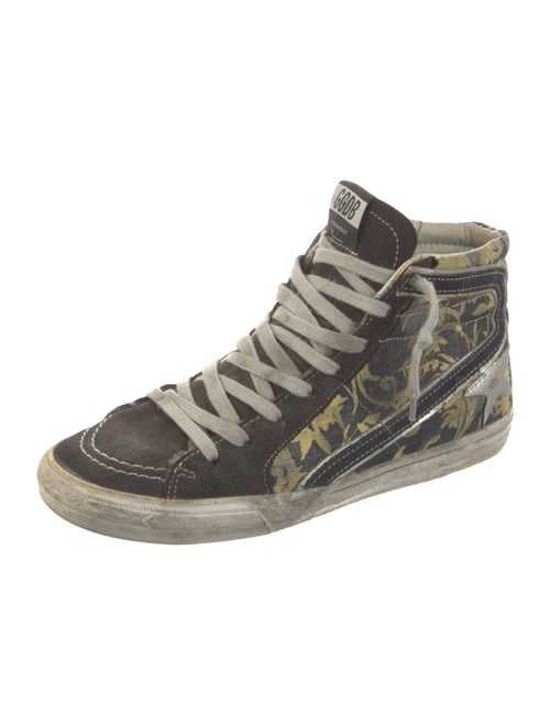 Golden Goose Canvas Animal Print Wedge Sneakers