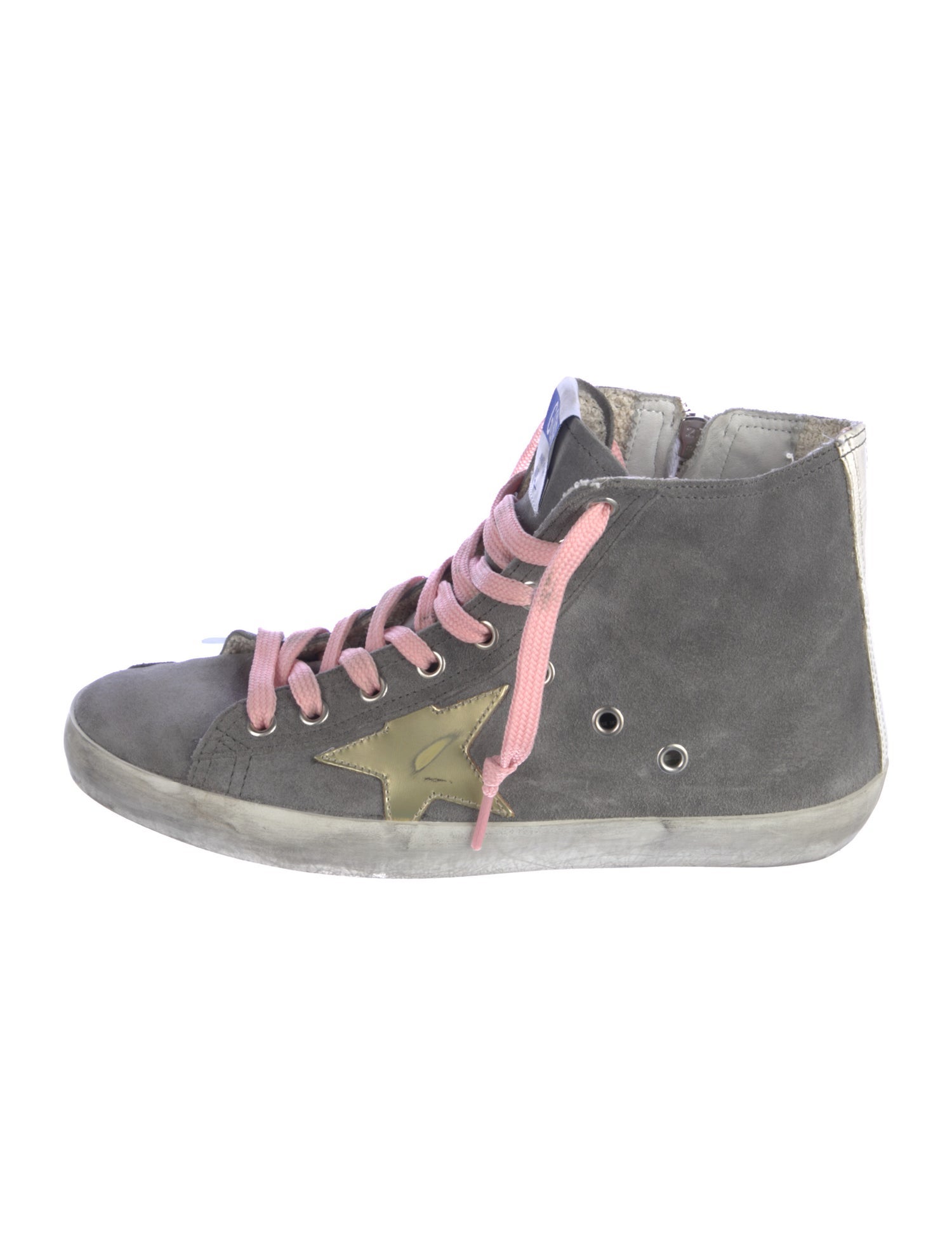 Golden Goose Suede Colorblock Pattern Sneakers