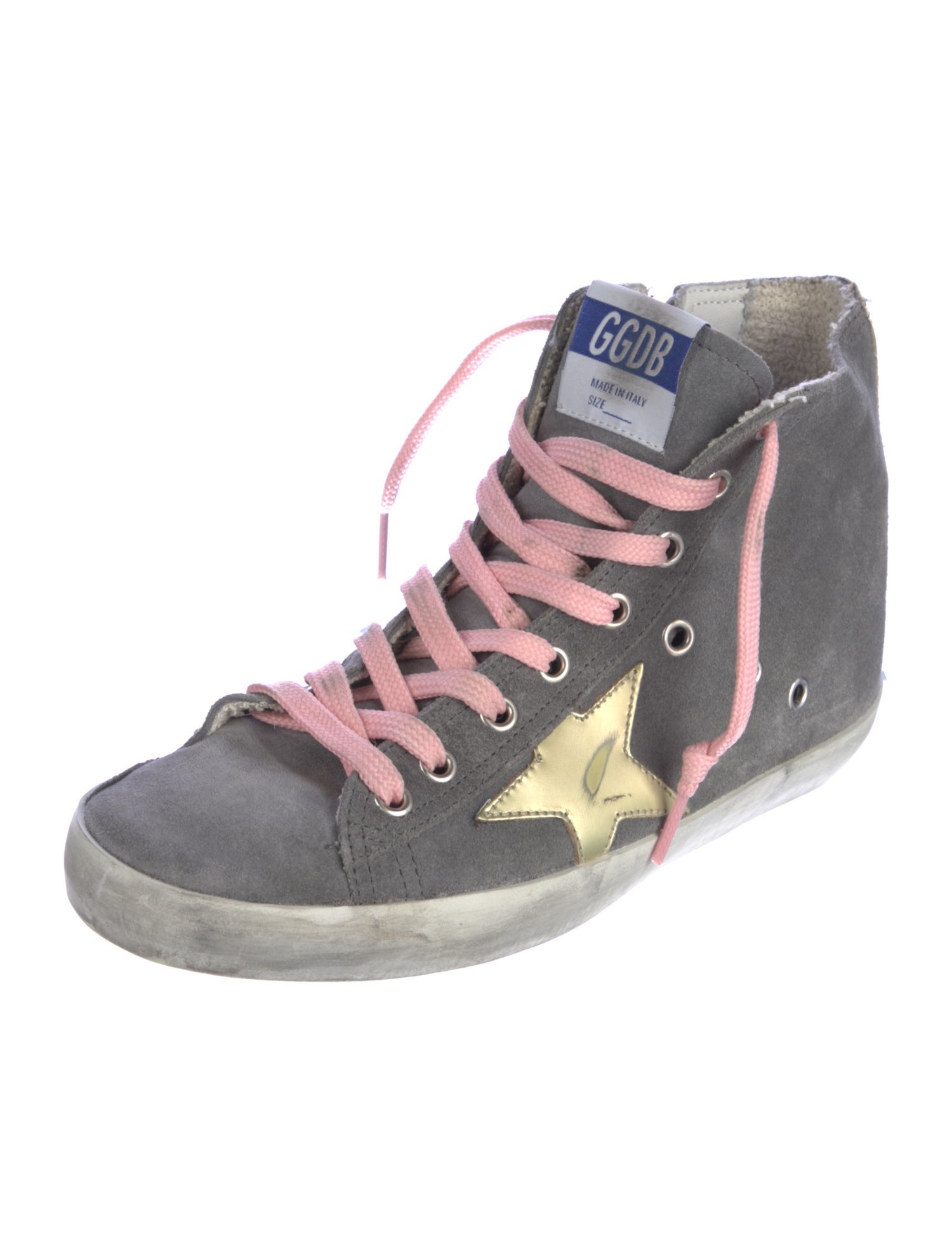 Golden Goose Suede Colorblock Pattern Sneakers