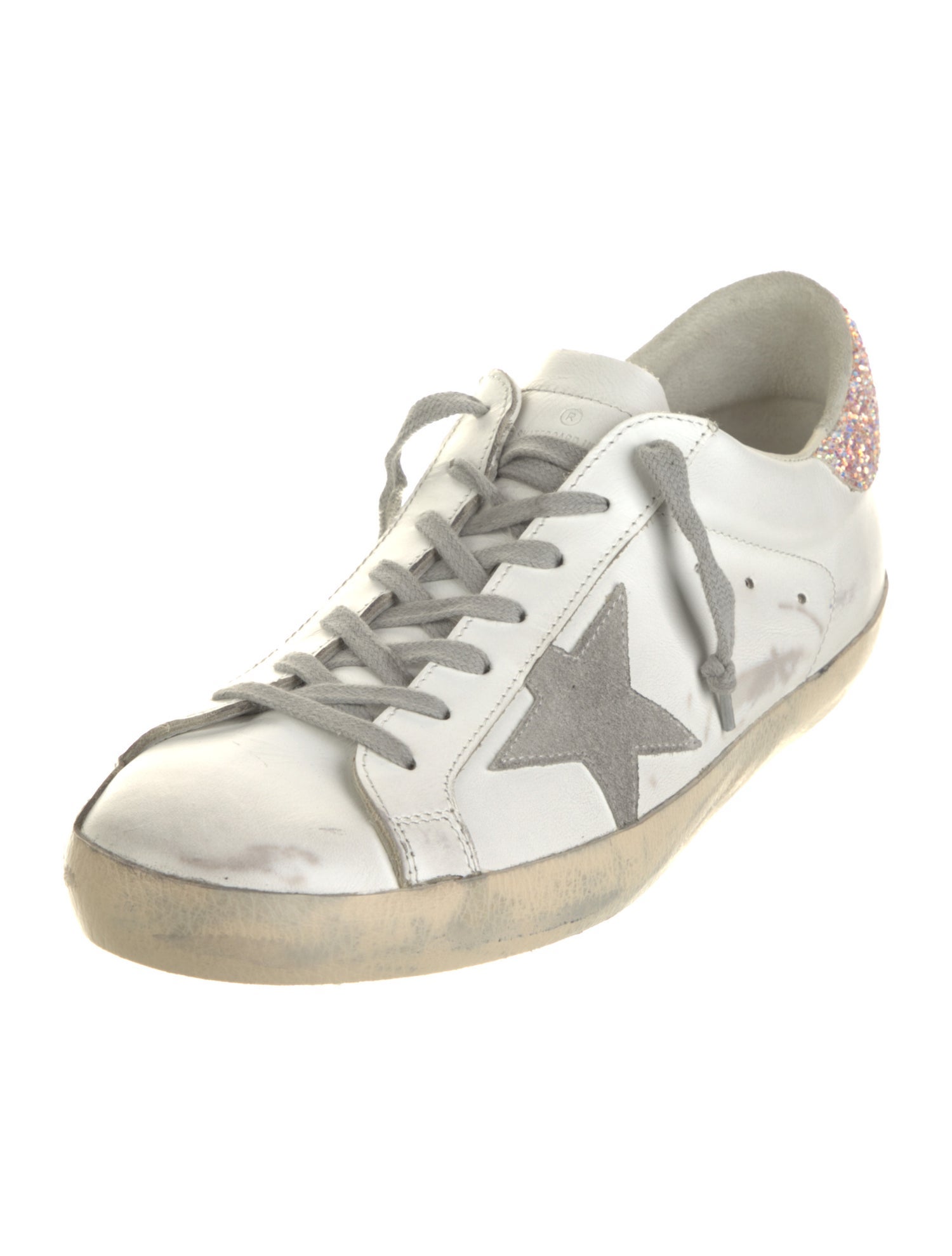 Golden Goose Leather Printed Sneakers