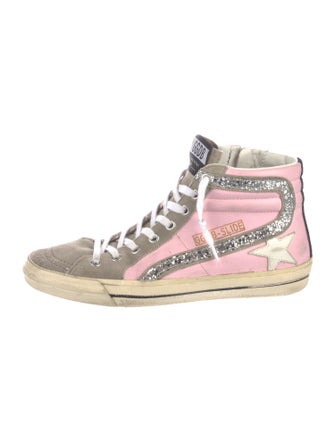 Golden Goose Leather Colorblock Pattern Sneakers