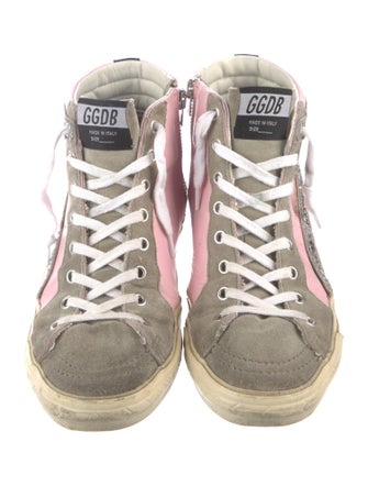 Golden Goose Leather Colorblock Pattern Sneakers