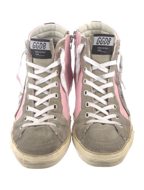 Golden Goose Leather Colorblock Pattern Sneakers