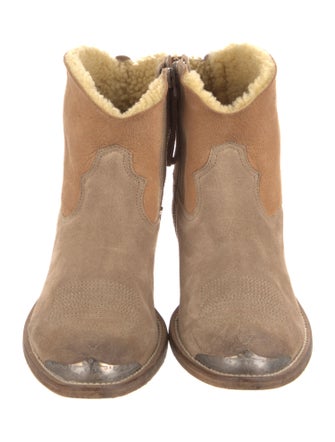 Golden Goose Suede Distressed Accents Western Boots