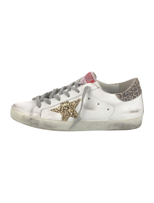 Golden Goose Leather Animal Print Sneakers