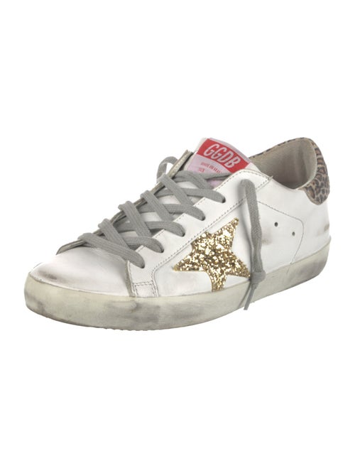 Golden Goose Leather Animal Print Sneakers