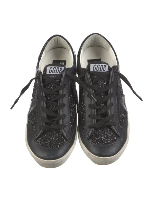 Golden Goose Leather Glitter Accents Sneakers