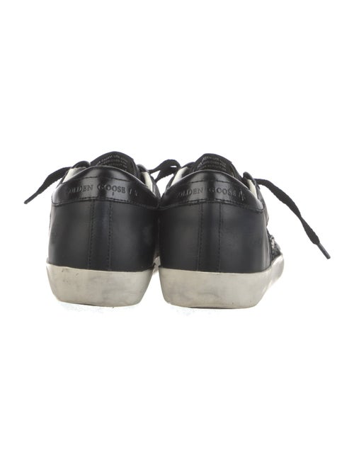 Golden Goose Leather Glitter Accents Sneakers