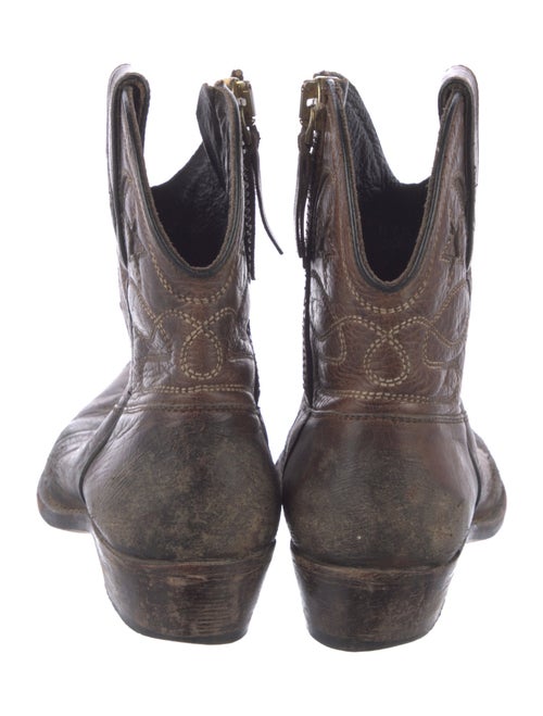 Golden Goose Leather Distressed Accents Western Boots
