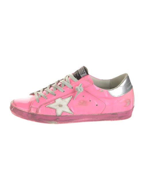 Golden Goose Patent Leather Colorblock Pattern Sneakers