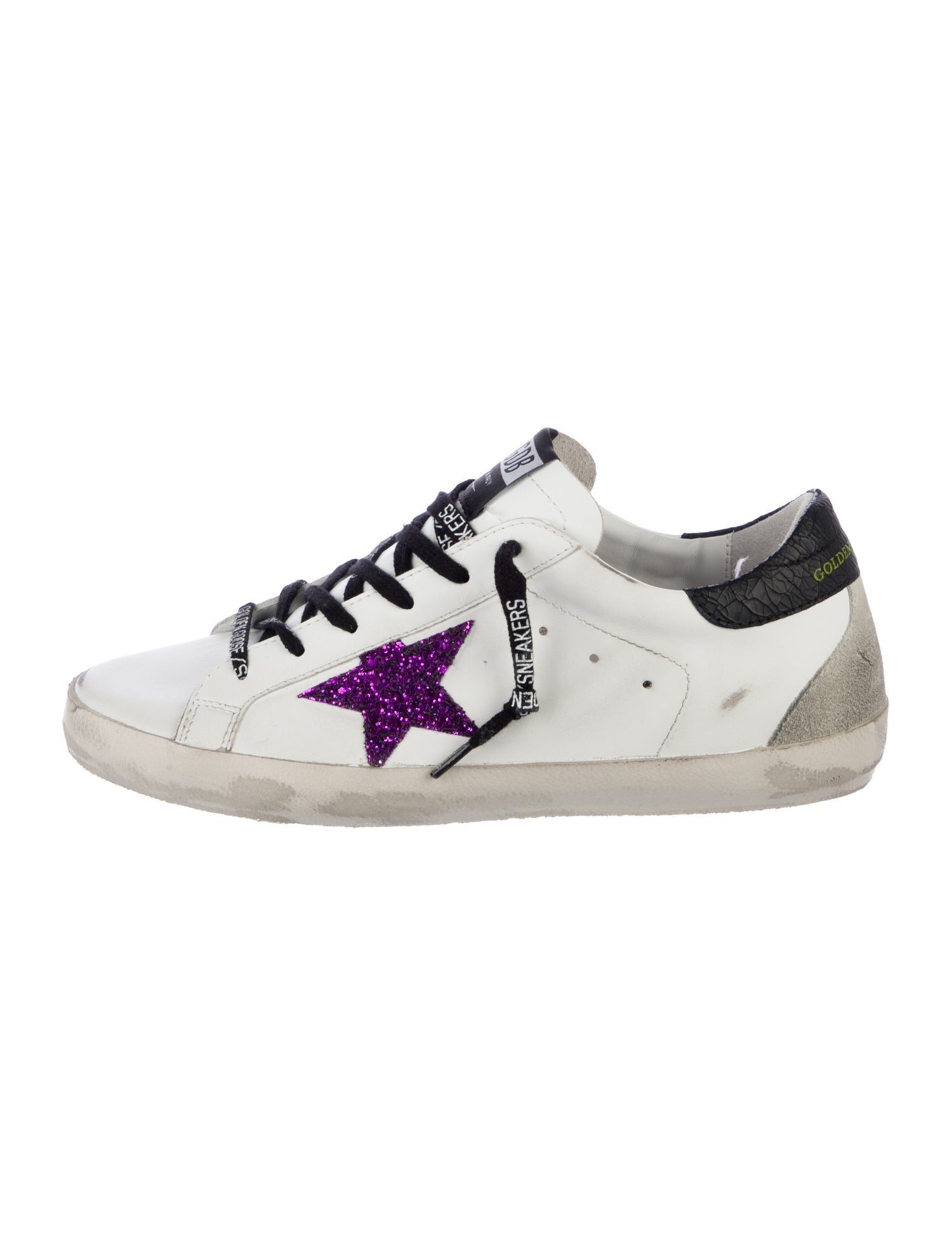Golden Goose Leather Printed Sneakers