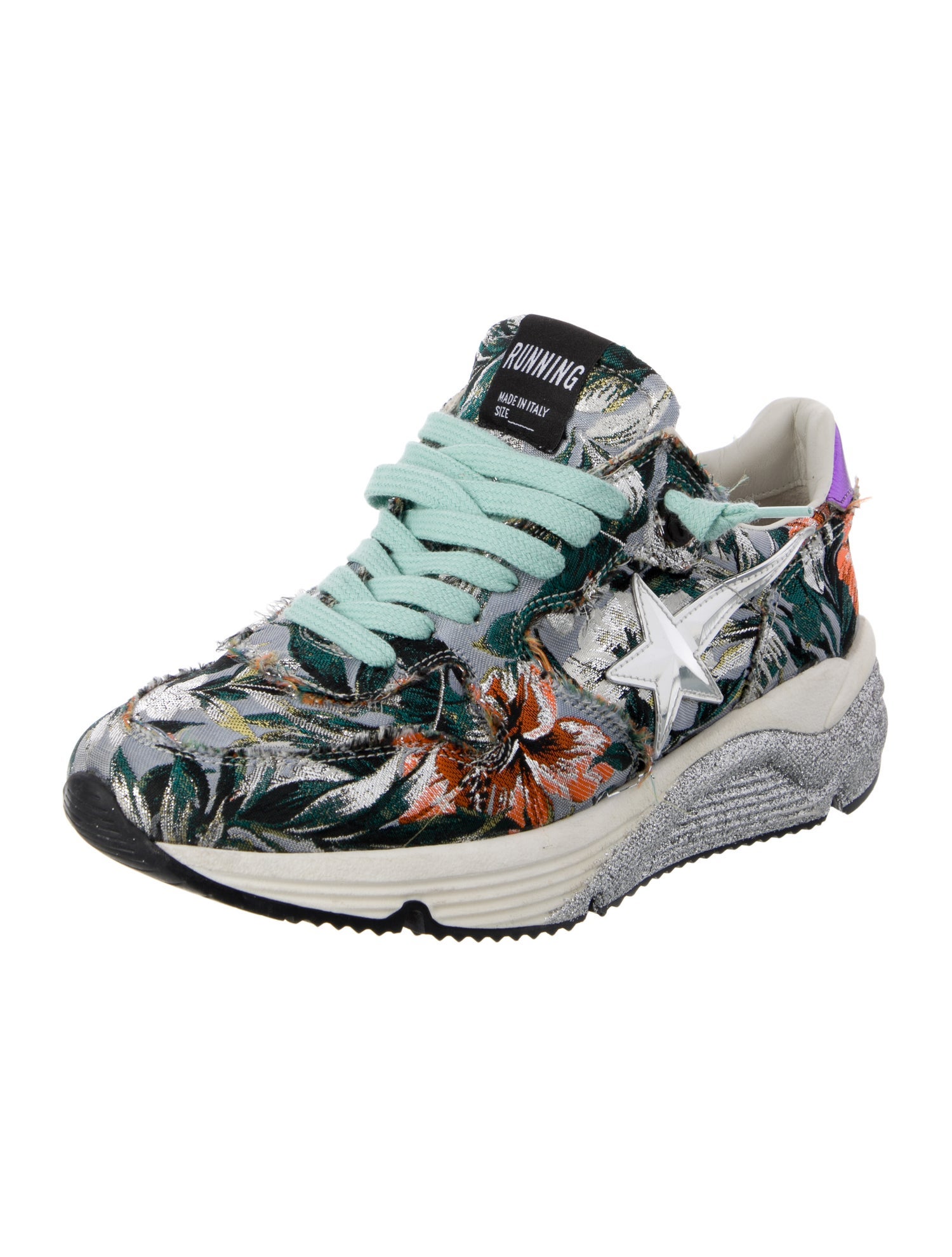 Golden Goose Canvas Printed Athletic Sneakers