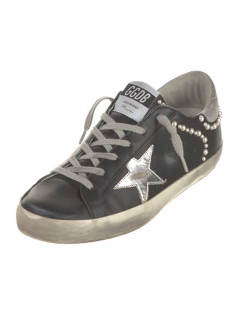 Golden Goose Faux Pearl Accents Canvas Sneakers