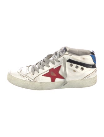 Golden Goose Leather Printed Sneakers