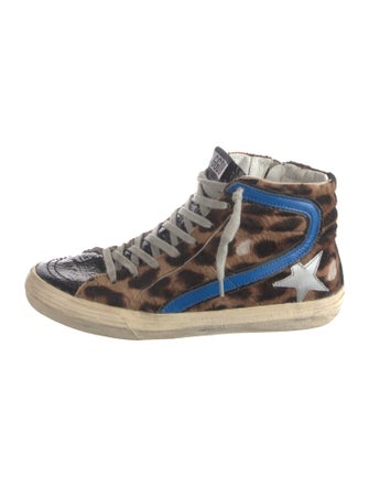 Golden Goose Ponyhair Animal Print Sneakers