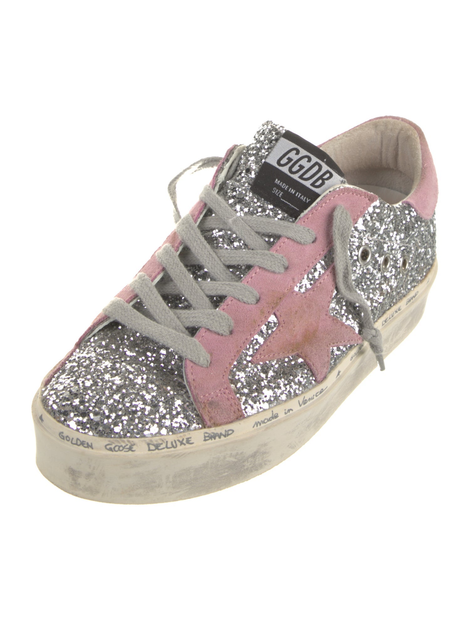 Golden Goose Glitter Colorblock Pattern Sneakers