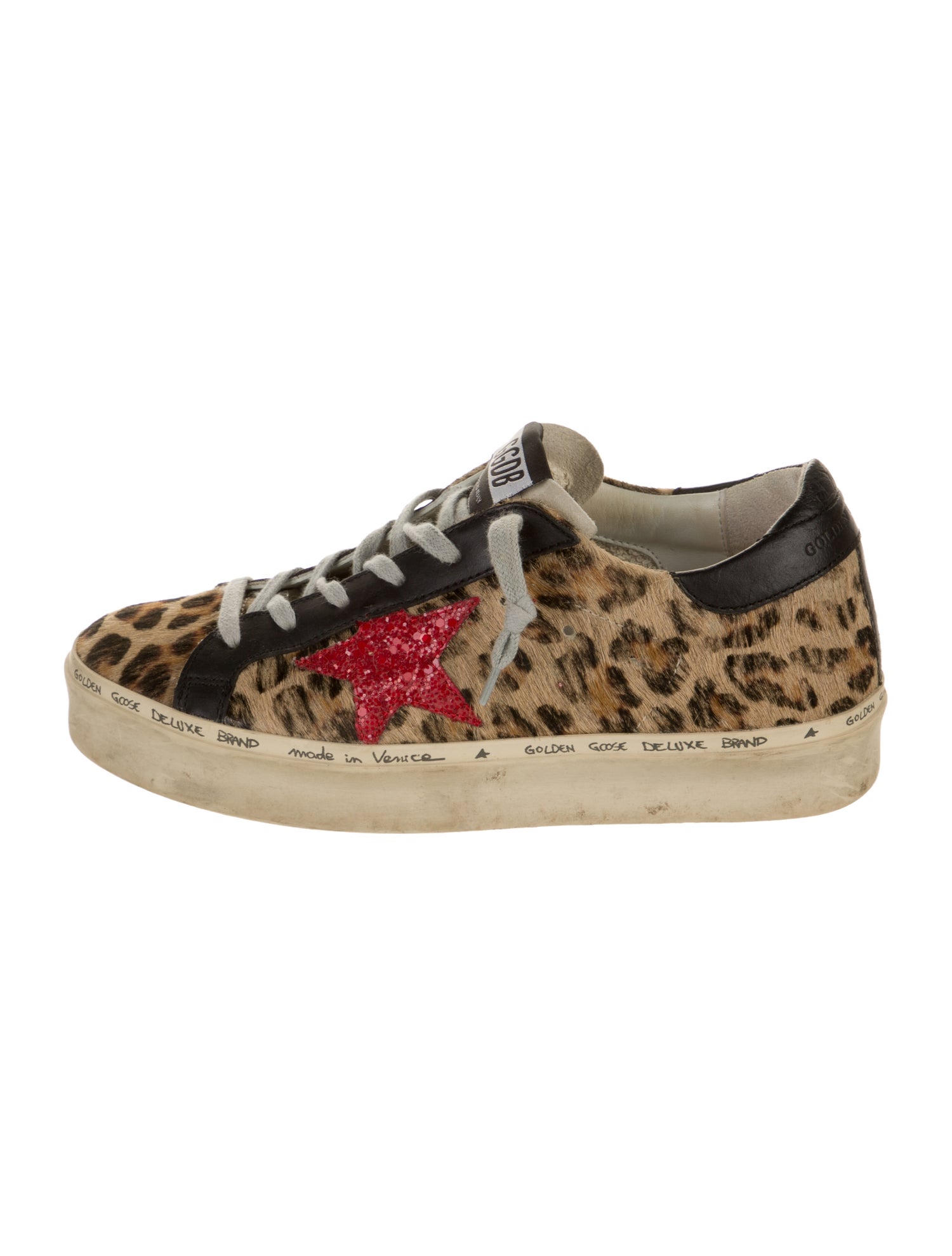 Golden Goose Ponyhair Animal Print Sneakers