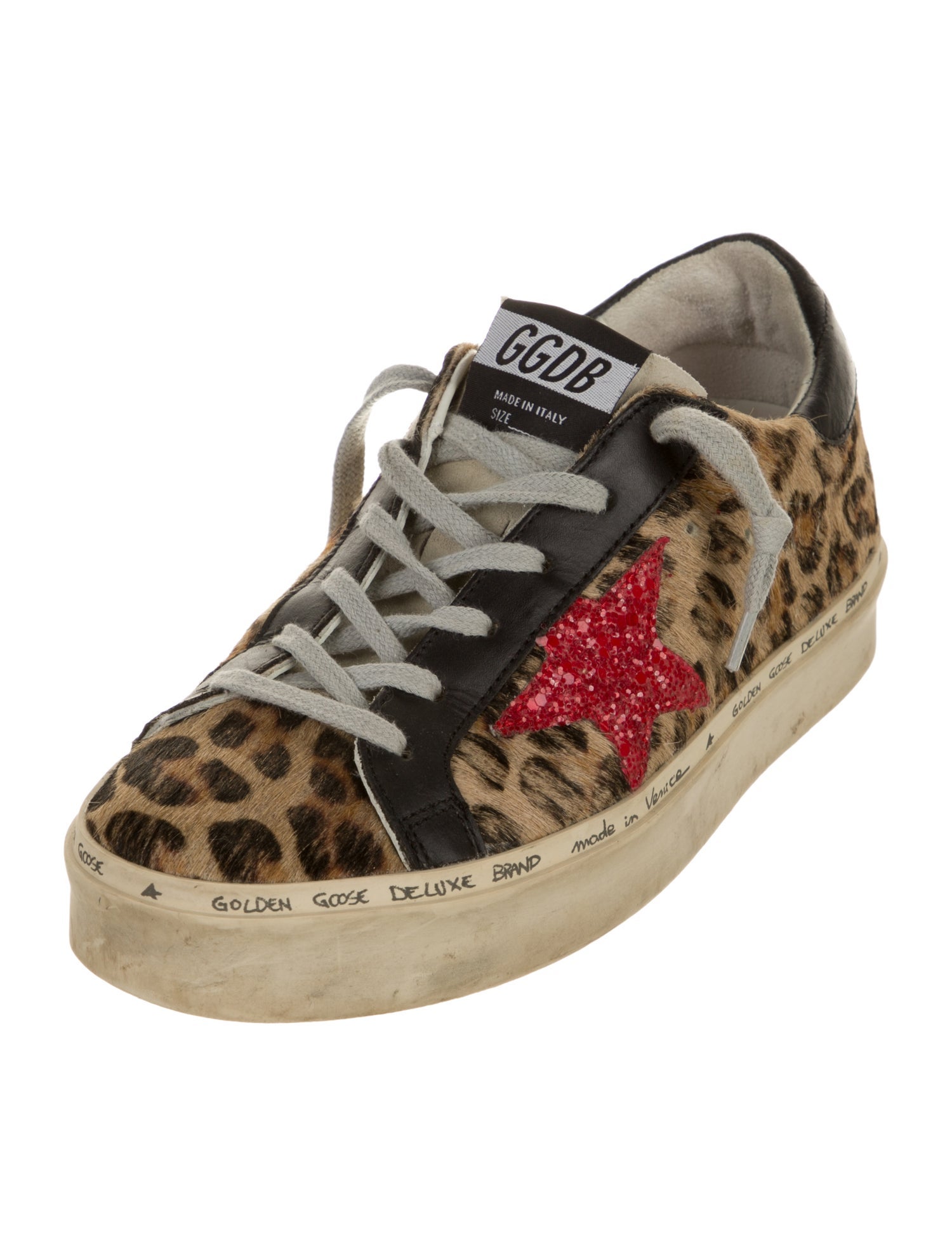 Golden Goose Ponyhair Animal Print Sneakers