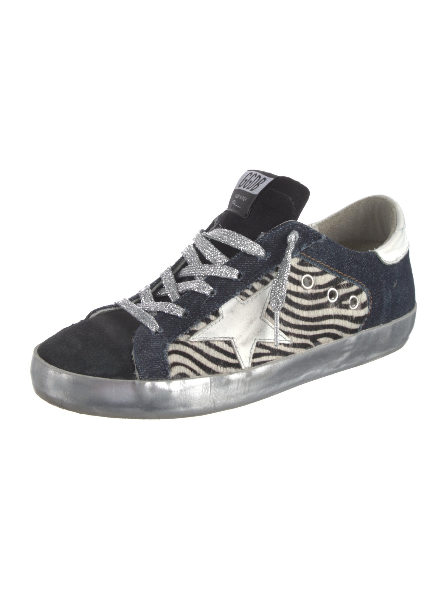 Golden Goose Denim Animal Print Sneakers