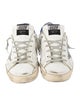 Golden Goose Leather Glitter Accents Sneakers
