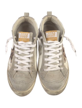 Golden Goose Leather Animal Print Sneakers