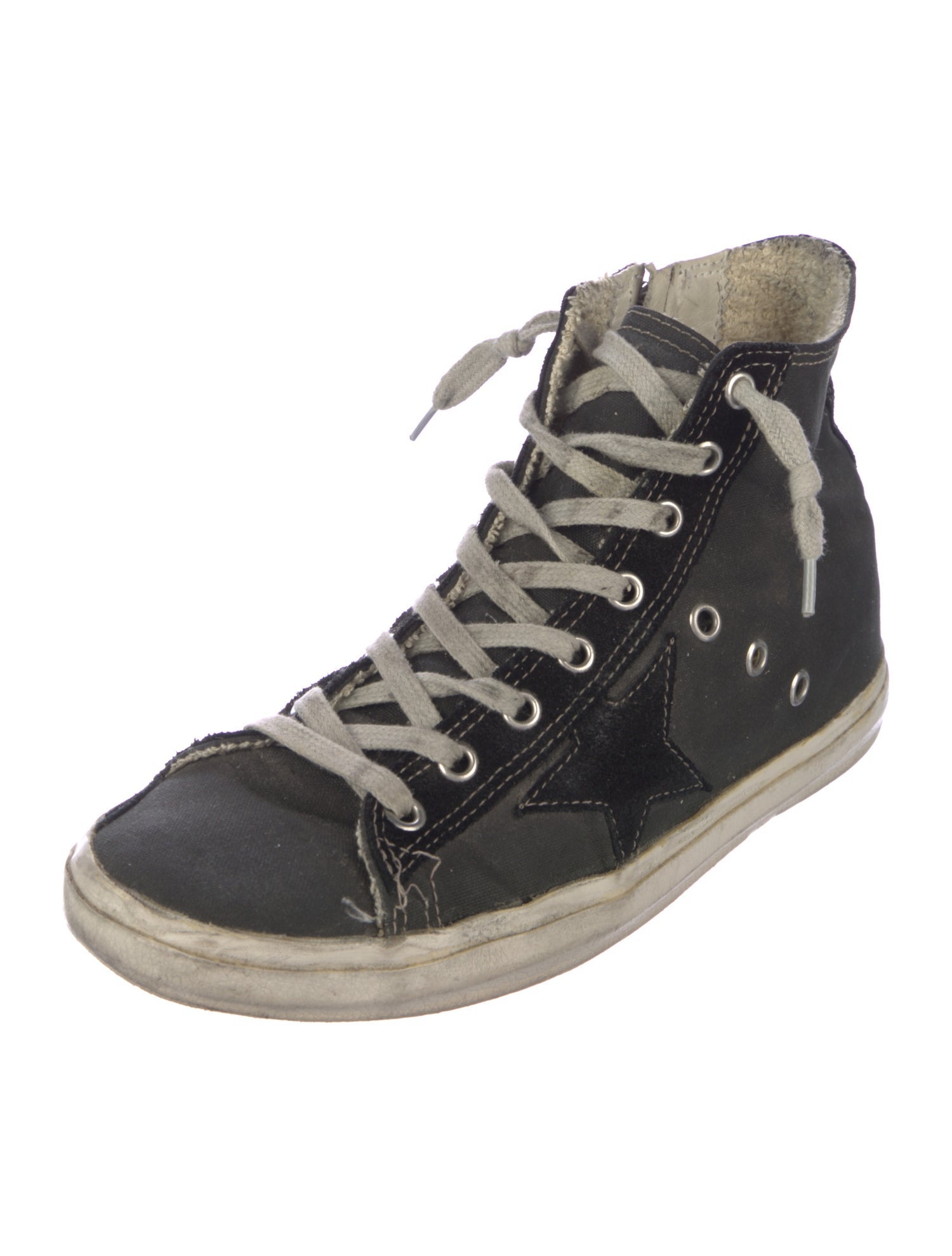 Golden Goose Canvas Distressed Accents Sneakers