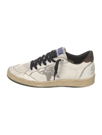 Golden Goose Leather Printed Sneakers