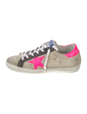 Golden Goose Suede Colorblock Pattern Sneakers