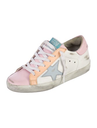 Golden Goose Leather Printed Sneakers