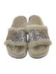 Golden Goose Shearling Glitter Accents Slides