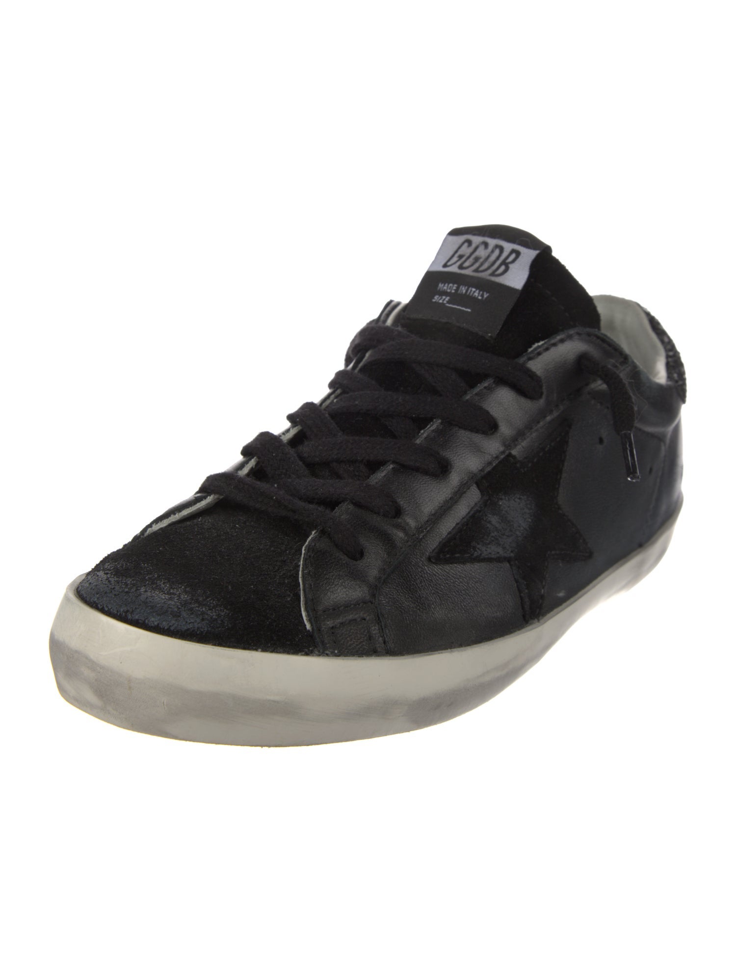 Golden Goose Leather Glitter Accents Sneakers