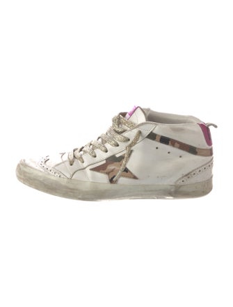 Golden Goose Leather Printed Sneakers