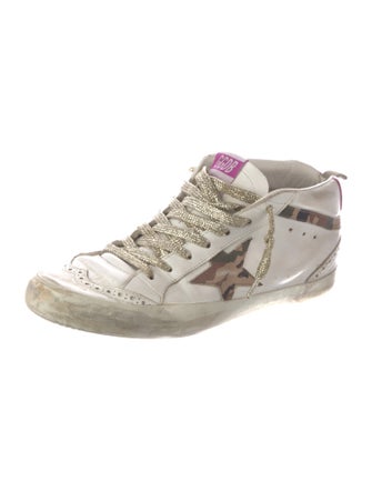 Golden Goose Leather Printed Sneakers