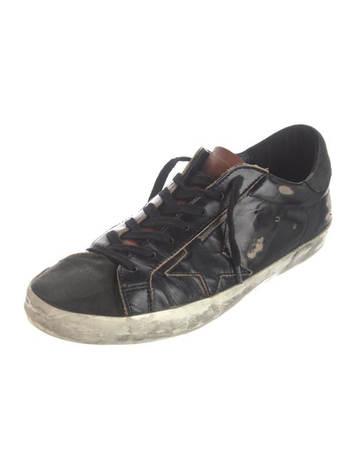 Golden Goose Leather Glitter Accents Sneakers