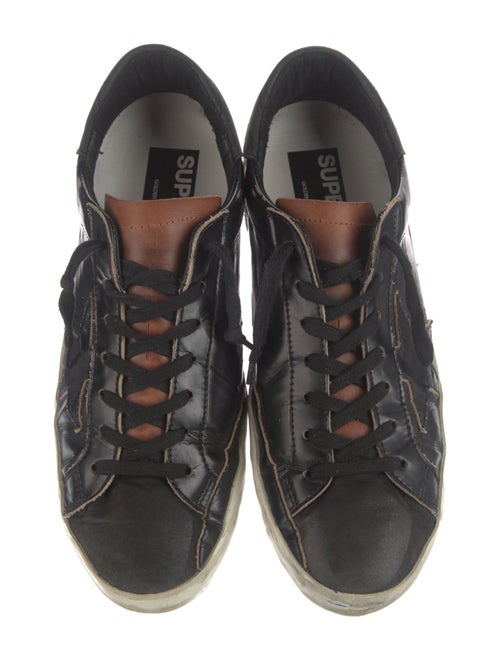 Golden Goose Leather Glitter Accents Sneakers