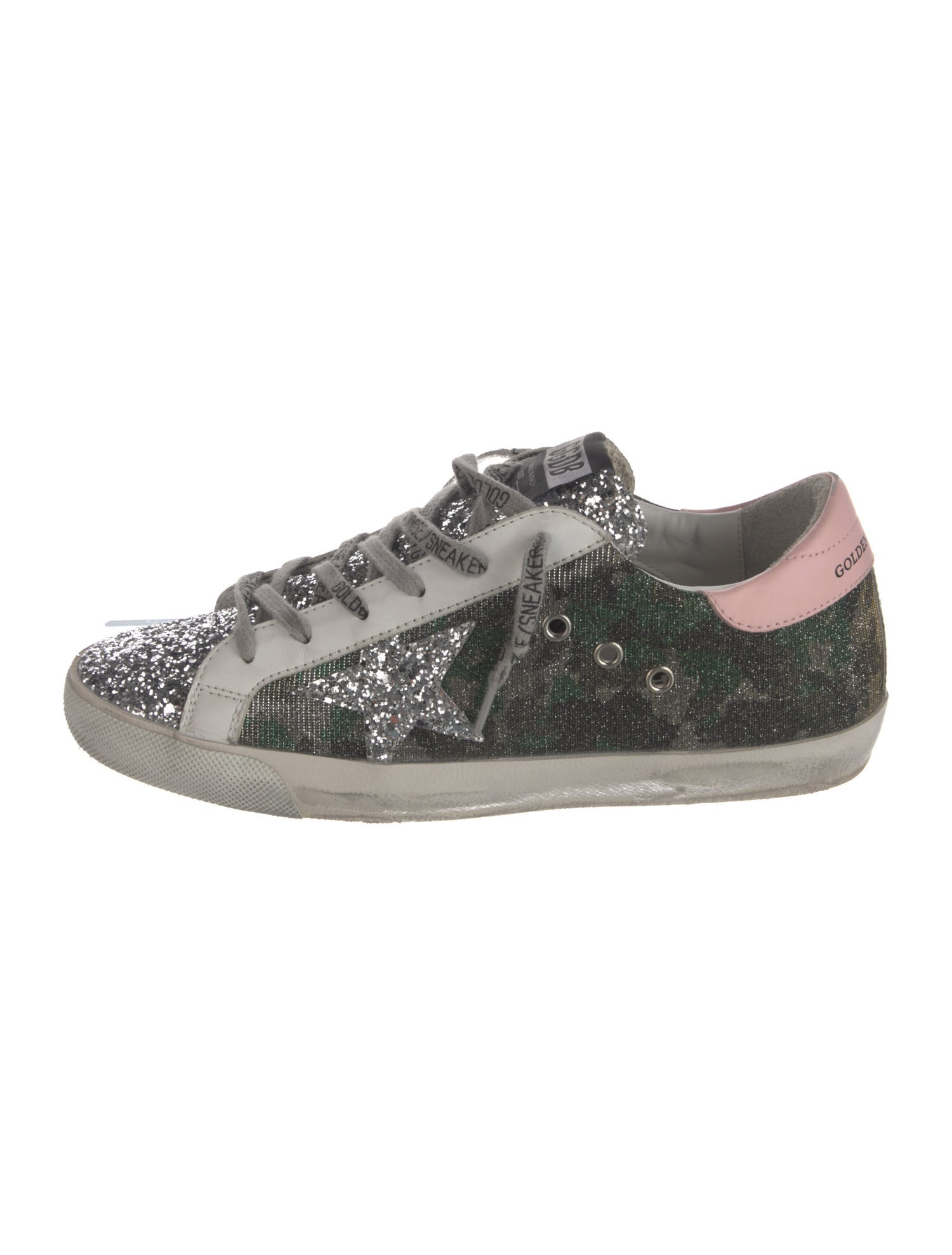 Golden Goose Glitter Printed Sneakers